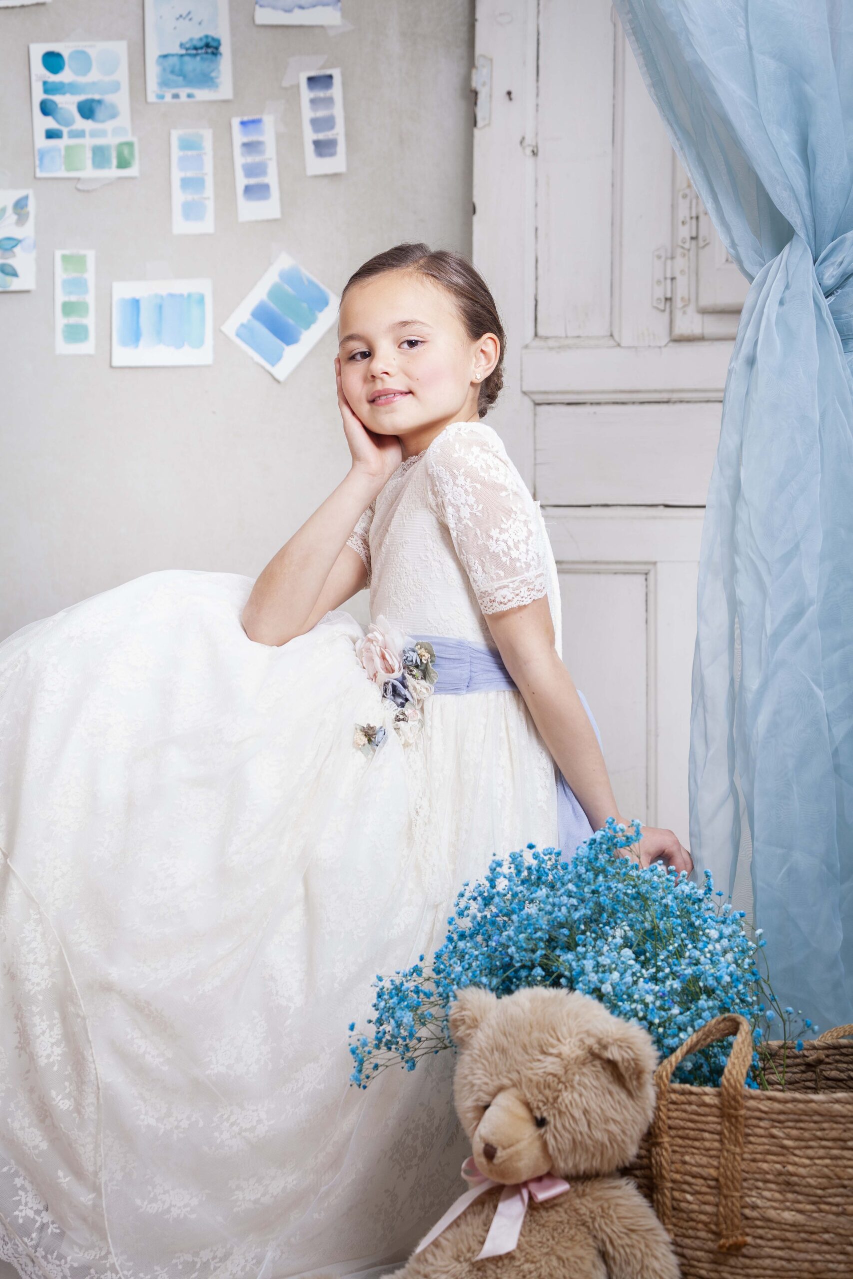 retrato de niña de comunión